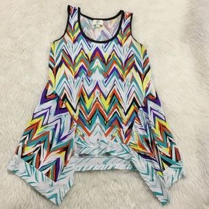 Vintage ICE multicolored colorful summer geometric tank top size medium